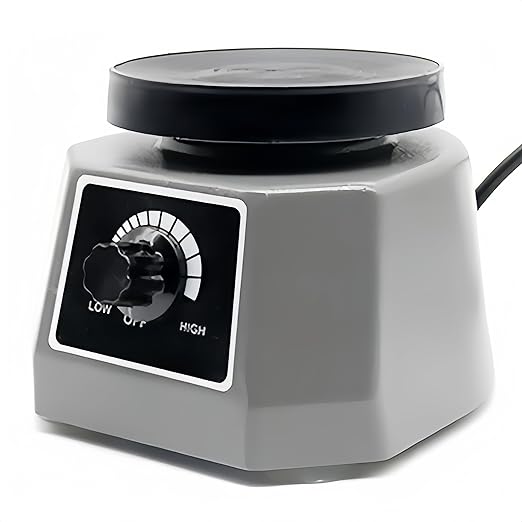 Lab Vibrator, 4" Small Round Vibrating Plate, 100W Plaster Oscillator Paint Shaker, Adjustable Speed Gypsum Mixing Machine, for Remove Resin Bubbles Mixing Plaster Gypsum