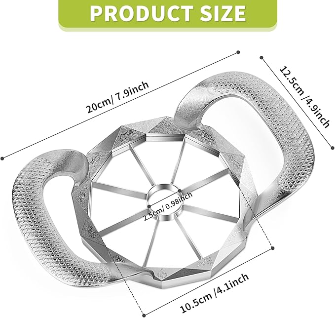 LIIGEMI Stainless Steel Apple Slicer,8 Blade Apple Corer and Cutter for Various fruits, Sharp and Sturdy, Anti-slip Handle，Gifts for Mom， Easy to Use.