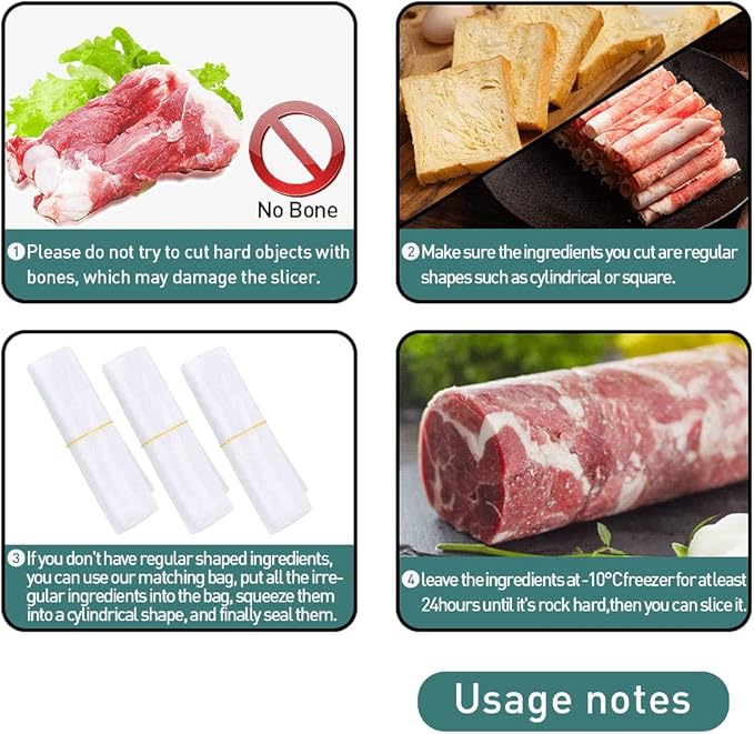 Stainless Steel Food Slicer,Manual Frozen Meat Slicer Beef and Mutton Roll Meat Cleavers Machine for Home Cooking of BBQ Hot Pot