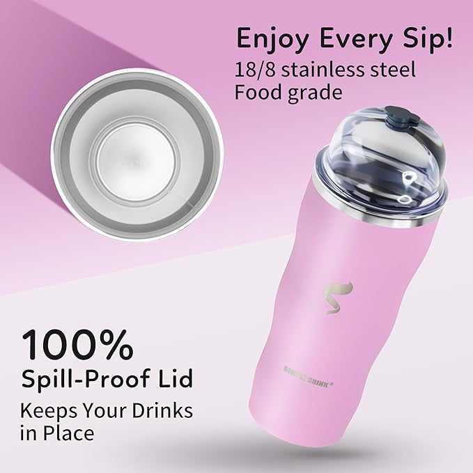 20Oz Insulated Tumbler With Straw And Lid, Stainless Steel Coffee Cup, Double Wall Vacuum Travel Mug,Spill proof Iced Coffee Tumbler, Beach tumbler, Cherry Blossom