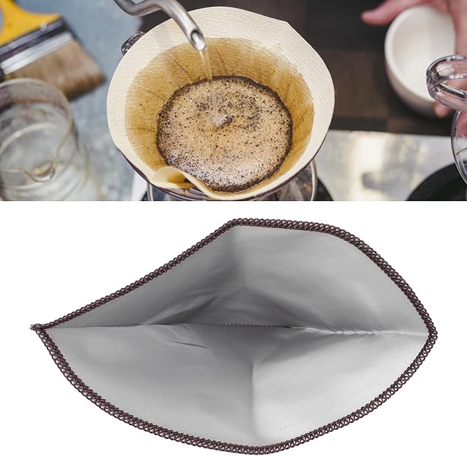 Pour Over Coffee Filter, 4-6 Cup Stainless Steel Reusable Coffee Strainer Bag Foldable Mesh Coffee Filters Cone