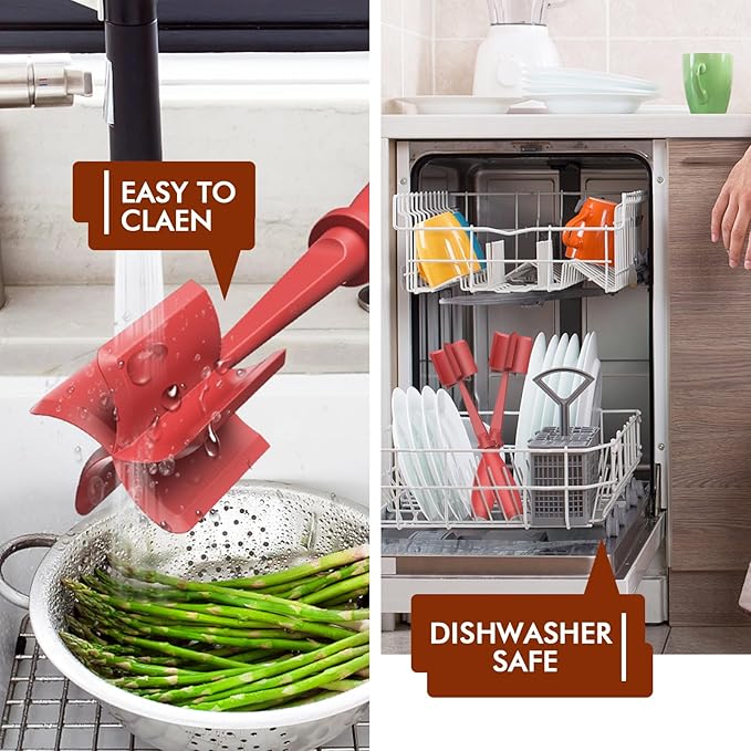 Upgrade Meat Chopper, Heat Resistant Meat Masher for Hamburger Meat, Ground Beef Smasher, Nylon Hamburger Chopper Utensil, Ground Non Stick Mix Chopper, Mix and Chop, Potato Masher Tool（Red）