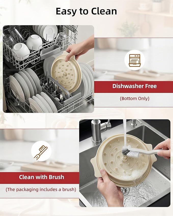 10" Chicken Shredder with Tray, Large Meat Shredder Tool Twist with Brush,BPA Free Meat Grinder, Visible Chicken Shredder Machine, Strong Anti-Slip Strip, Suitable for Pork, Beef, Chicken (White)