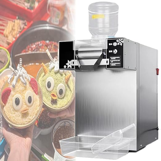 Electric Snow Ice Continuous Ice Maker,Small Desktop Air-Cooled Snowflake Ice Machine,Shaved Ice Machine,Ice Crusher,Snow Ice Cream Machine 160F