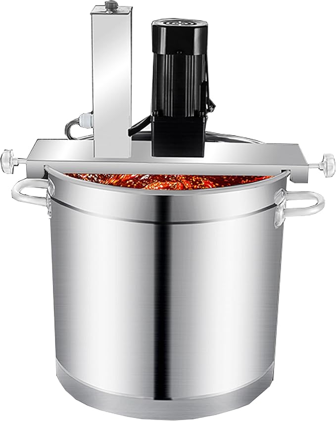 Stainless Steel Jam Automatic Stirrer, Sauce Stirrer Frying Machine, Electric Mixer Machine, Automatic Pot Stirrer with 4-Blade Scraper 25L