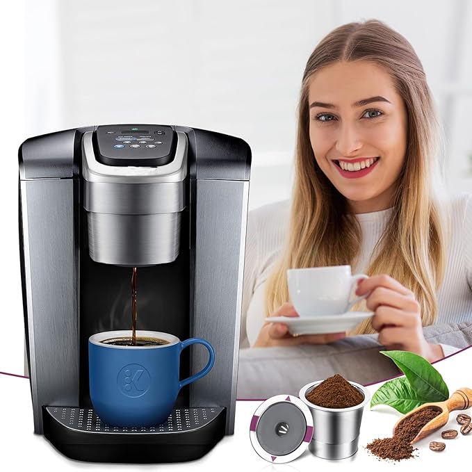 Reusable K Cups for K eurig, Universal stainless steel Reusable Coffee Pods, Refillable Single K Cups for K 2.0 and 1.0 Coffee Makers (1-PACK)