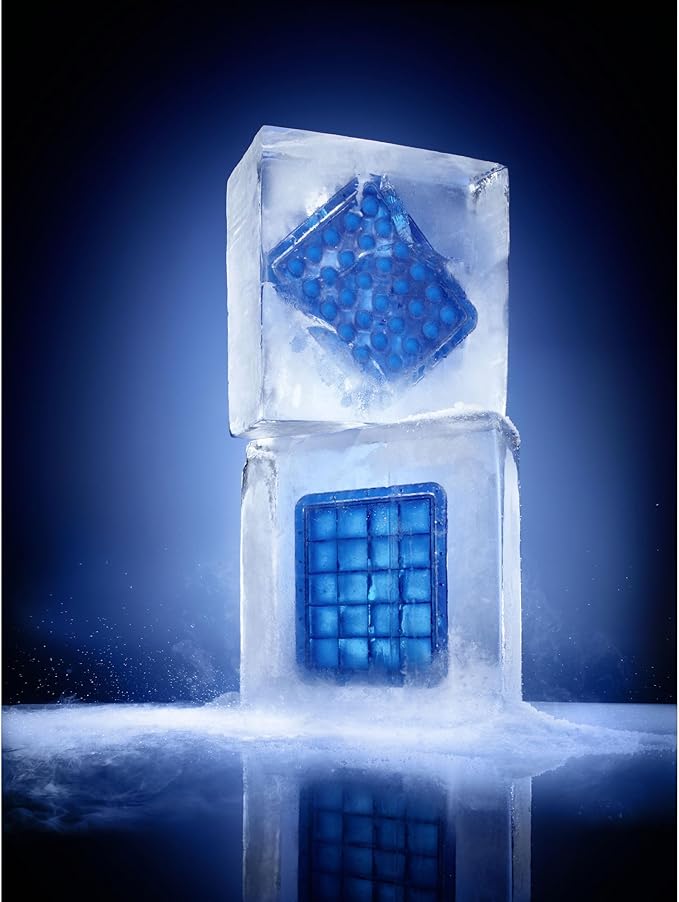 Lurch 240765 Ice Former Arctic Cube 5 cm Blue Ice Cube Tray for 12 Ice Cubes with Transparent Lid Blue