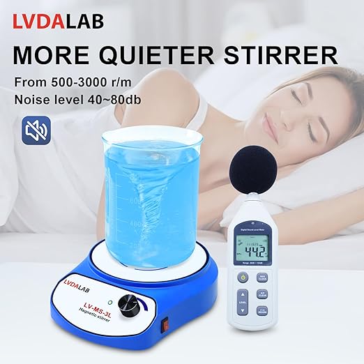 3000RPM Magnetic Stirrer with 2 Stir Bars, 3000ml Stainless Steel Magnetic Mixer, Lab Stirrers Mini Magnetic Stir Plate