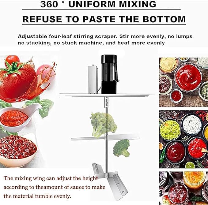 Making Jam Mixer Equipment, Electric Automatic Pot Stirrer, Stainless Steel, High Torque Motor, Adjustable Speed for Jam, Sauce, Filling & Commercial Use 25L
