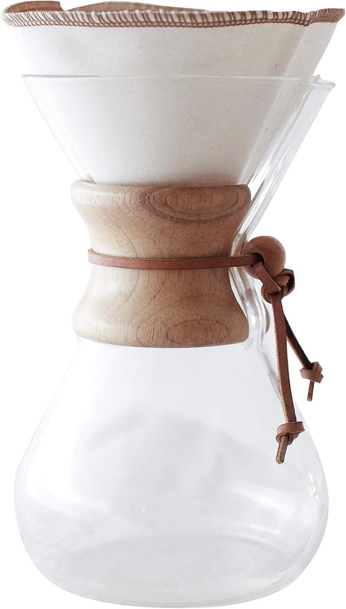 CoffeeSock ’The Original’ Reusable 100% Organic Cotton Coffee Filters - 2 pack - Fits Chemex® Filters 6-13 cup Half Moon | Coffee Sock Cloth Coffee Filter | Organic Cotton Alternative - Eco-Friendly