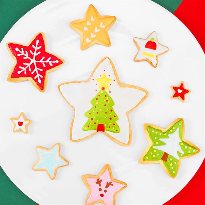 Nifogo Star Cookie Cutters 5 Pcs, Mini Small Large Sizes Stainless Steel Sandwich Cutter, Vegetable Fruit Cutters Shapes for Kids Boys Girls