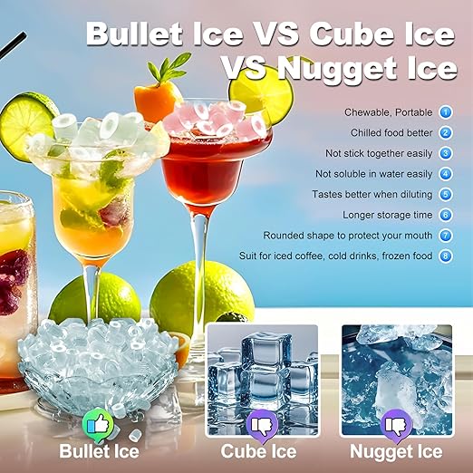 Smart Countertop Ice Makers, Deeper Self-Cleaning in 30-Minute, 33lbs/24H, 6 Mins 9 Bullet Ice, Portable Ice Maker Machine with APP Remote Control & Compact White Design for Kitchen Home Office RV