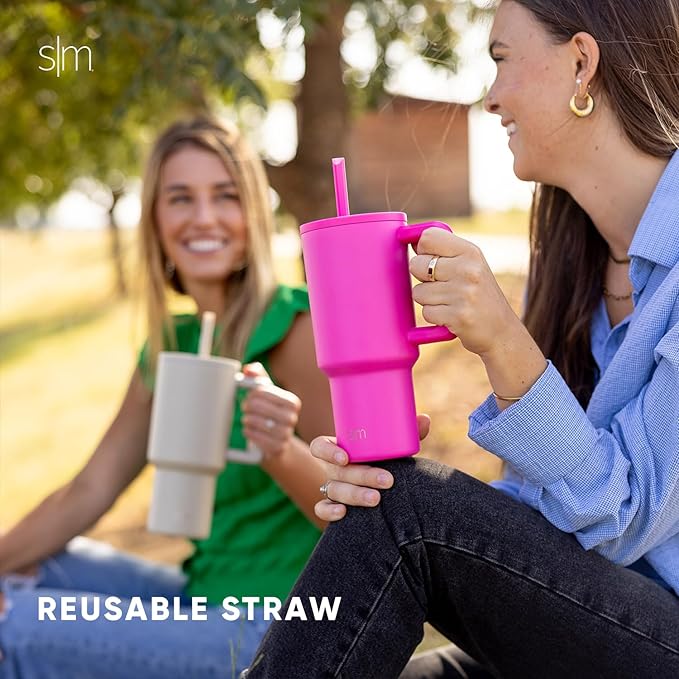 Simple Modern Plastic Reusable Straws | BPA Free and Waste Reducing Plastic Straw for Tumblers and Travel Mugs | Trek Collection | 12 Pack | Clear