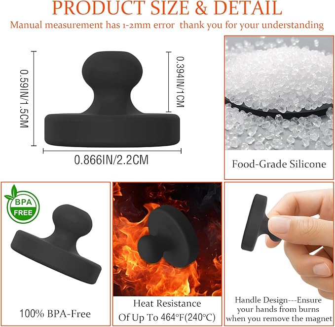 6PCS Air Fryer Liner Magnets,Air Fryer Magnets for Parchment Paper,Silicone Magnets for Air Fryer Liners,Air fryer Accessories for Safely Lock&Secure Disposable Air Fryer Liners&Prevent Paper Burning