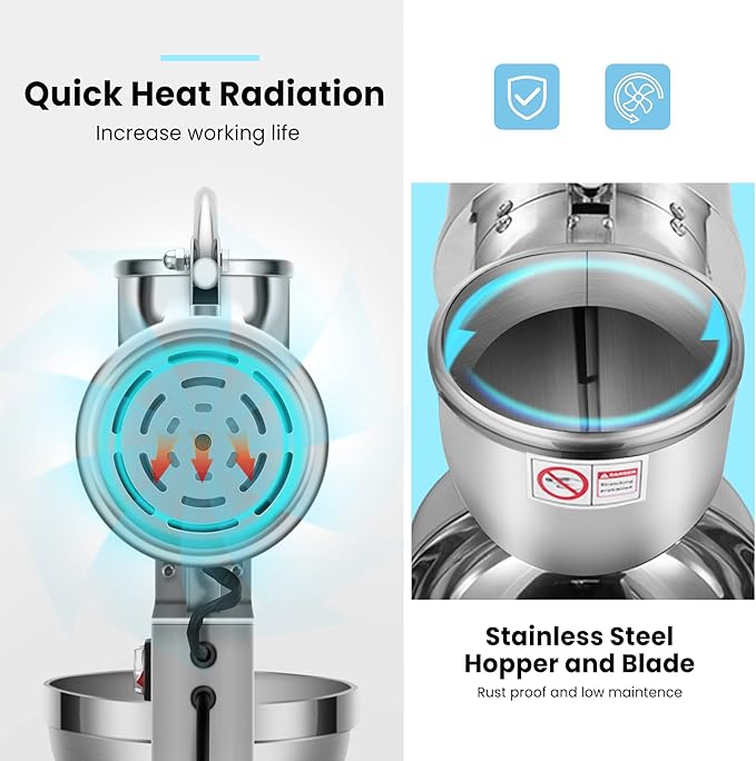 VIVOHOME Electric Dual Blades Ice Crusher Shaver Snow Cone Maker Machine Silver 440lbs/hr for Home and Commercial Use