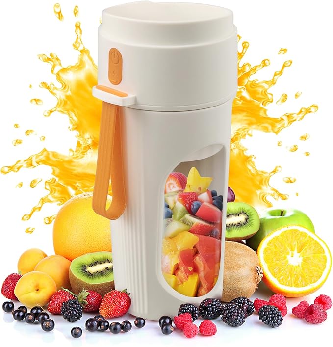 Tolaist Portable Blender for Smoothies, BPA Free Small Blender for Shakes and Fresh Juices, 15 Oz Dishwasher Safe Portable Bottle with 12-Blade, Rechargable Sport Bottle Compact and Easy to Clean