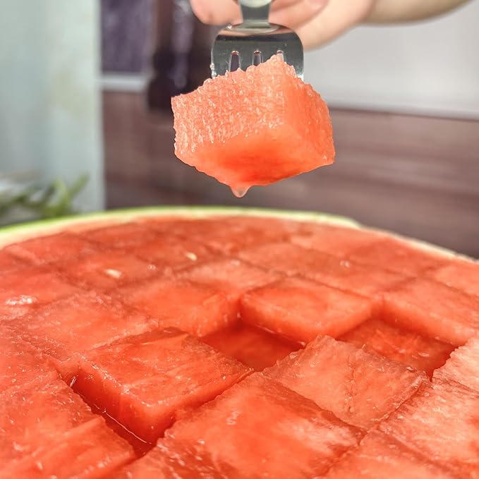 Velaco 2-in-1 Watermelon Cutter and Fork, 9.5 Inch Stainless Steel Fruit Cutter Slicer Tool - 1 PCS