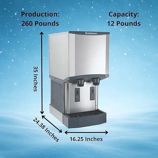 Scotsman Meridian Touchfree Countertop Nugget Ice Maker & Water Dispenser - 260 lb/Day, 12 lb Storage Bin