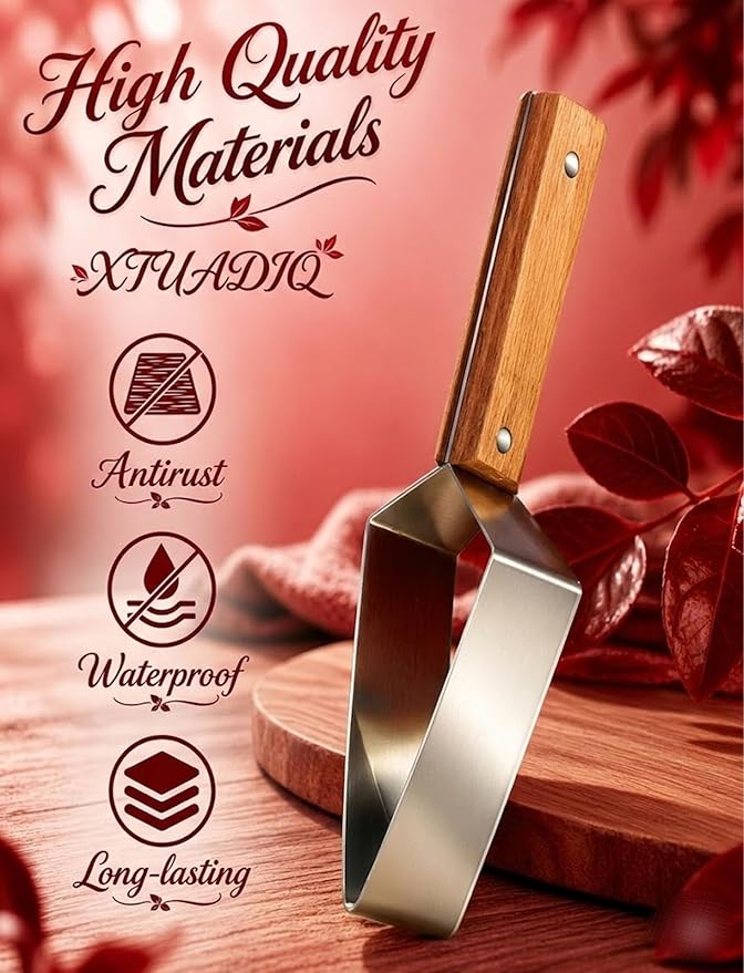 Stainless Steel Watermelon Slicer, 2026 New Triangle Watermelon Cutter, Stainless Steel with Wooden Handle for A Wide Variety Watermelon, Cantaloupe, Honeydew, Apples, and More (1pcs)