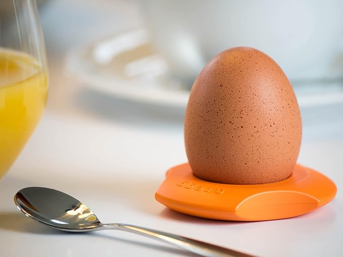 cregg 3-in-1 Egg Topper – Orange - Egg Cracker, Cup & Serving Ring – Made in Germany – For Soft & Hard Boiled Eggs – Egg Shell Opener – Kitchen Gadget & Gift for Breakfast Lovers