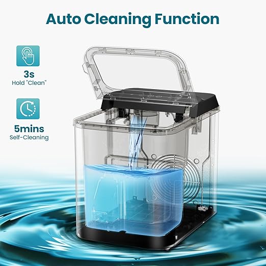 Gevi Nugget Ice Maker Countertop, Ready in 5 Mins, 35lbs Per Day, Auto-Cleaning, Sonic Ice Maker with Basket and Scoop, for Home/Party/RV/Camping