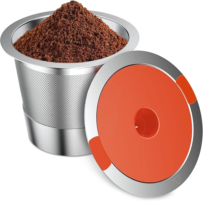 Reusable K Cups coffee pods for Keurig 1.0 and 2.0:Stainless Steel Refillable K Cups- Reusable K Cups for Keurig Coffee Machine SUS 304‌ Non-BPA(1 pack)