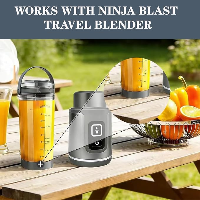 Blade Cover and Vessel Cap Set for Ninja Blast Portable Blender BC100 & BC151 Series Leakproof Replacement Accessories For Food-Grade,Dishwasher-Safe,Grey