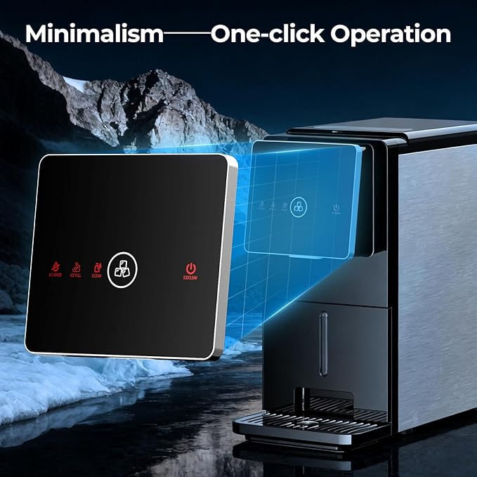 Antarctic Star Countertop Nugget Ice Maker, 33 Lbs/24H Automatic Ice Dispenser, Self-Cleaning Portable Ice Machine, 1.8L Water Tank, Touch Screen & Auto Ice Drop, for Home/Office/Kitchen