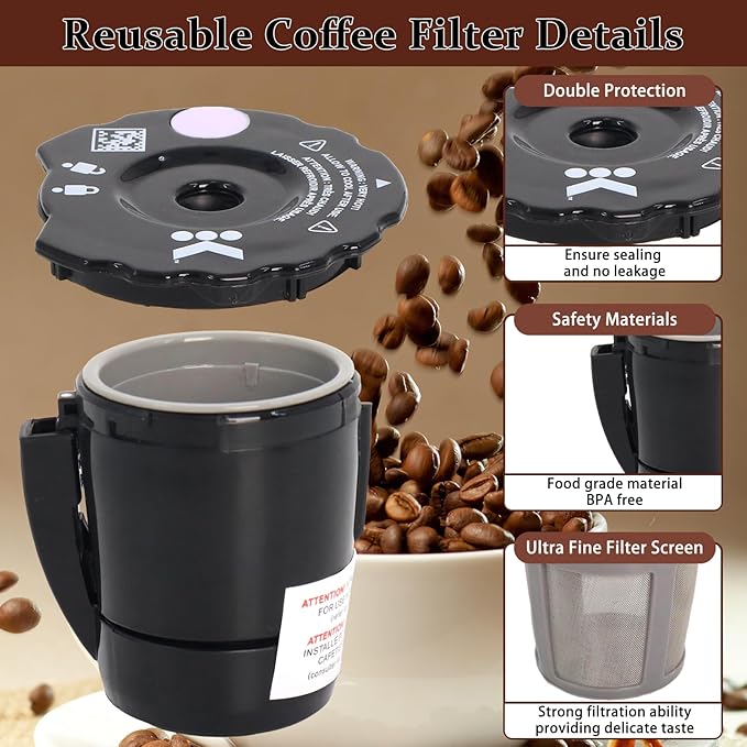 K250 Reusable Ground Coffee Filter Compatible with Keurigg My K Cup 2.0 1.0 K300 K350 K375 K400 K450 K475 Upgrade Ground Coffee Filter Refillable (Pack of 3)