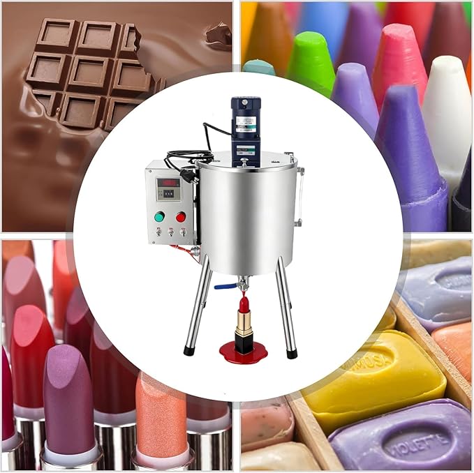 15L/4Gal Commercial Automatic Heating Stirring Mixing Filling Machine, 110v 1500w Lipstick Filling Machine for Dissolving and Filling Lipsticks, Candles, Vaseline, Oils