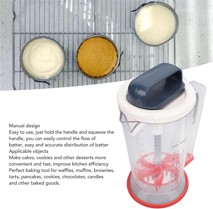 Pancake Batter Dispenser, Cupcake Batter separator with Measuring Scale Pancake Maker Baking Supplies for Muffins Crepes