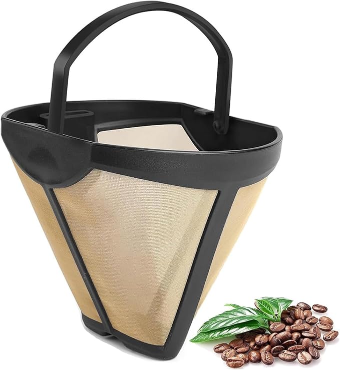 Permanent Coffee Filter for Ninja Brewers, Reusable #4 Cone Coffee Filter Compatible with Ninja Coffee Makers CFP201 CFP300 CFP301 CFP305 CFP307
