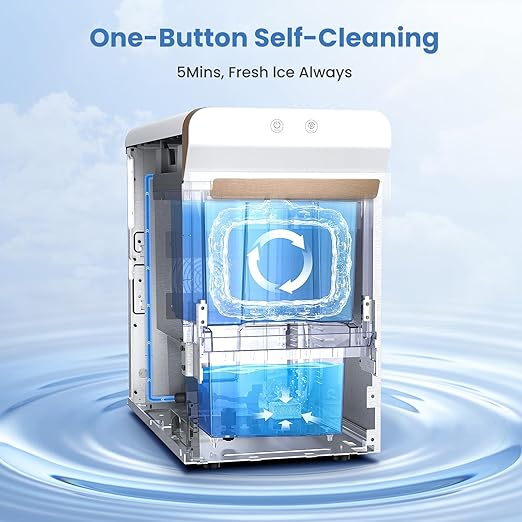 Gevi V2.0 Nugget Ice Maker, 38lbs/24H Countertop Pellet Ice Machine with Self-Cleaning, Energy-Efficient, Chewable Pebble Ice Maker for Home Kitchen, Office, Great Gift