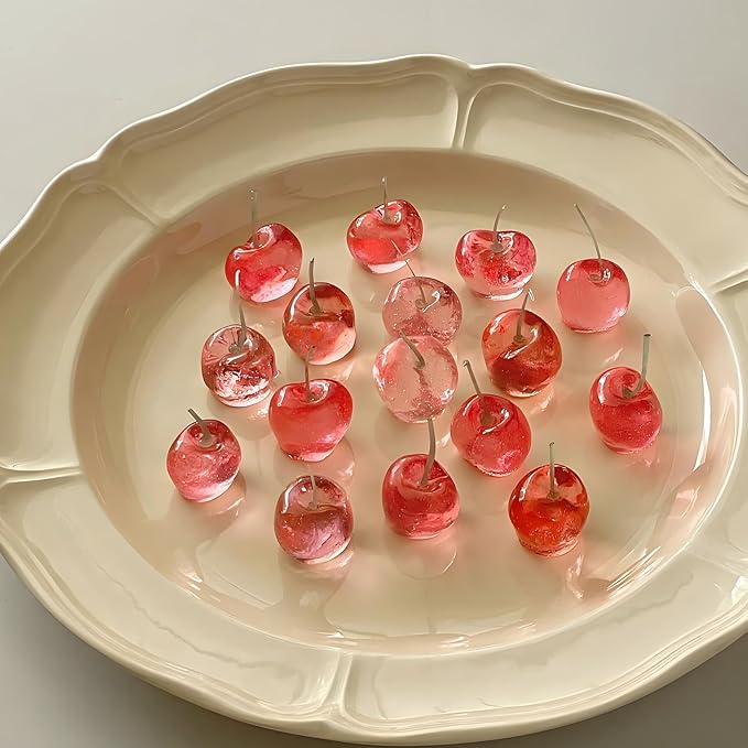 Silicone Cherry Molds, 35-Cavity 3D Cherry Chocolate Baking Tray for Mousse Cake Candy Pastry Jelly Ice Cube Truffle Cookie, Grey, 11.8 x 6.8 x 0.7 inches