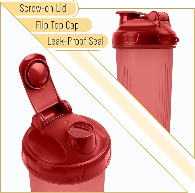 Mr. Pen Shaker Bottles for Protein Mixes, 28 oz, Red, Protein Shaker Bottle with Wire Whisk Ball