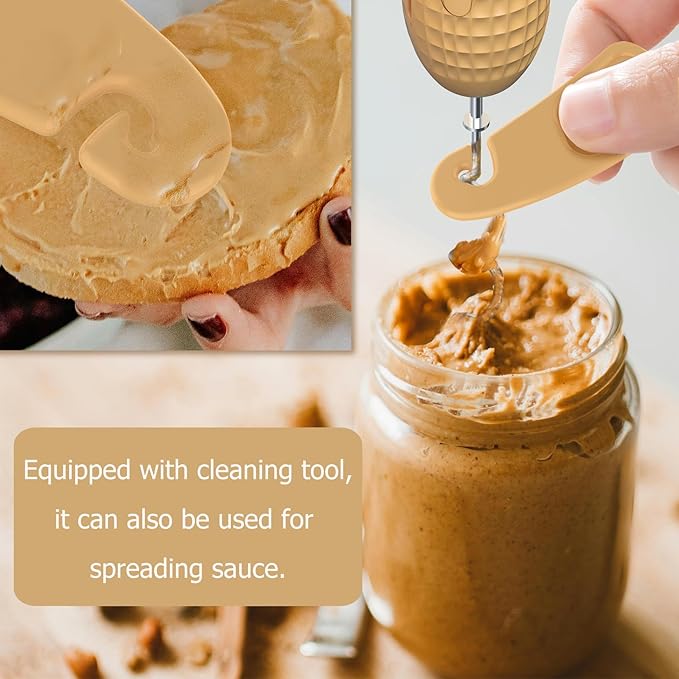 Electric Peanut Butter Stirrer, Peanut Butter Mixer Effortlessly Blend Oil and Peanut Butter, Quick and Even Mixing for Natural Peanut Butter, Almond Butter, and More. ﻿