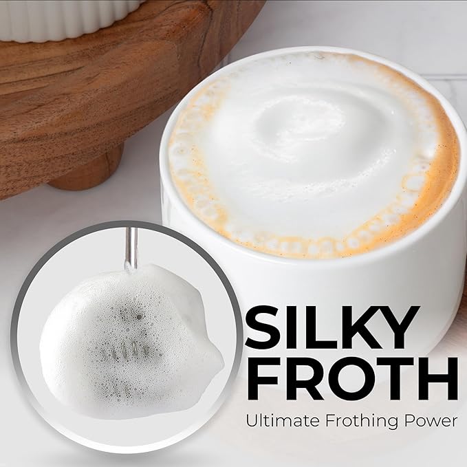 Zulay Kitchen Patented Tornado Triple Whisk Milk Frother with 4 Duracell Batteries – Handheld Foam Maker for Coffee, Lattes, Matcha & Hot Chocolate – Rich, Creamy Froth in Seconds - Turquoise