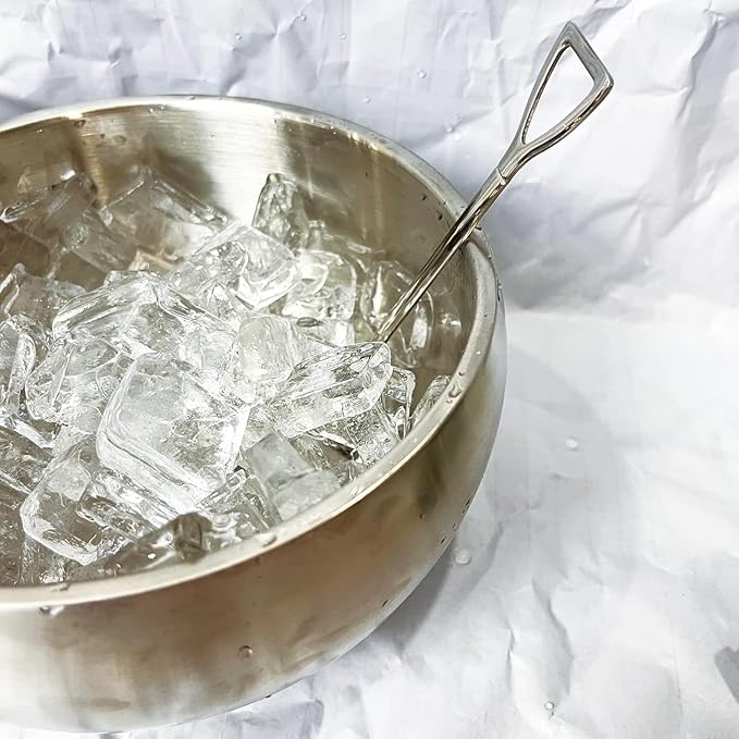 Ice Bucket with Lid Double Insulation Stainless Steel Ice Container Storage Box Household Kitchen Barrel Restaurant Bar Tableware Accessories