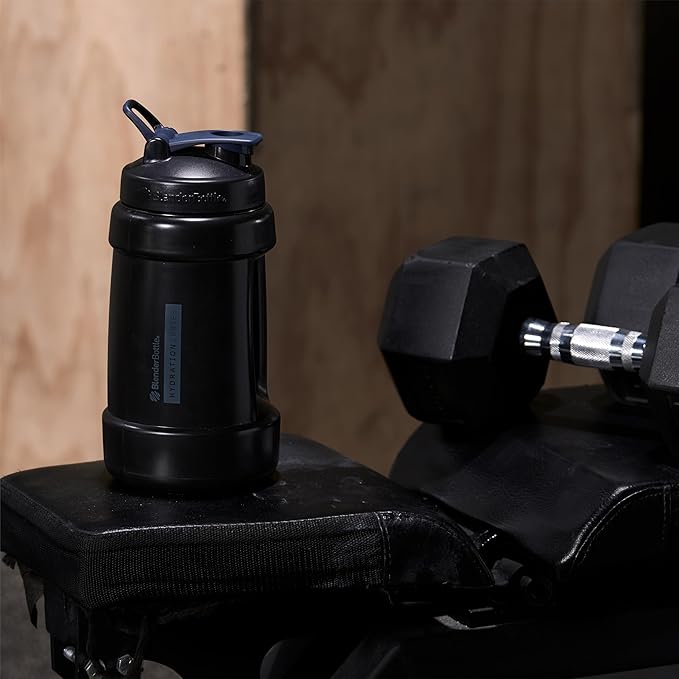 BlenderBottle Hydration Koda V1.5, Half Gallon Water Bottle, 74-Oz, Full-Color Black