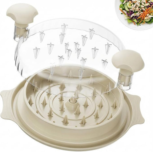 10" Chicken Shredder with Tray, Large Meat Shredder Tool Twist with Brush,BPA Free Meat Grinder, Visible Chicken Shredder Machine, Strong Anti-Slip Strip, Suitable for Pork, Beef, Chicken (White)