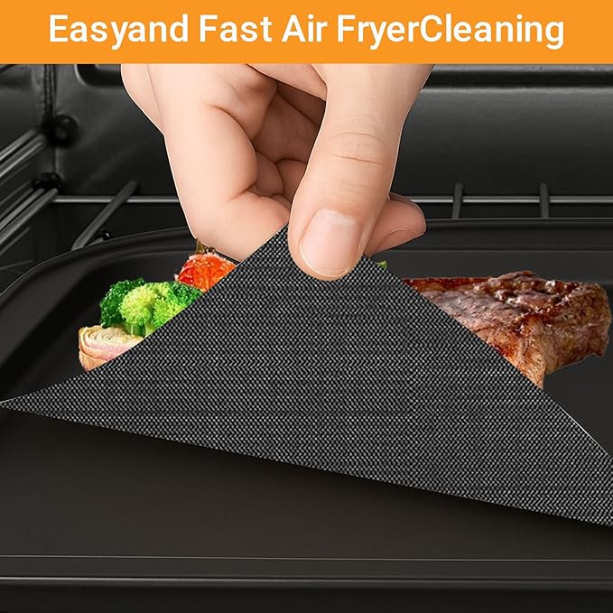 4-Pack Fiberglass Air Fryer Mats 12"x12.6" For Ninja DCT451 Compatible Oven Liners for Bottom of OvenReusable & Heavy-Duty for Even Cooking