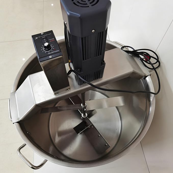 Professional Stainless Steel Automatic Pot Stirrer,40L/80L/140L Electric Mixer with Three-Layer Bottom High Torque Motor Barrel for Soup Sauce Jam 140L