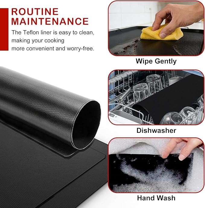 5pcs Teflon Air Fryer Liner for Gourmia GTF7460 Toaster Oven Air Fryer Combo, Reusable Nonstick Oven Mat, Heat Resistant Air Fryer Sheets, Compatible with Gourmia French Door Air Fryer Accessories