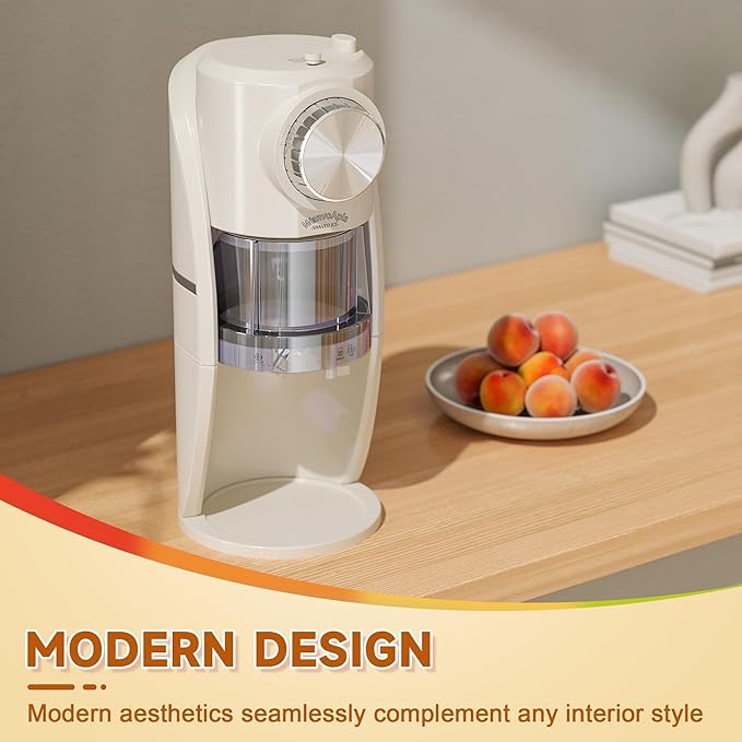 Wanvoapls Shaved Ice Machine - Snow Cone Machine for Homemade Shaved Ice, Snow Cones, Slushie Ice Shaver With Stainless Steel Blade Adjustment Knob, 2 Reusable Ice Mold Cup for snowflakes - White