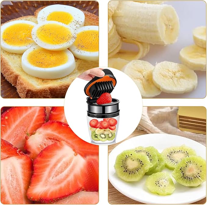 Strawberry Slicer Egg Slicer Stainless Steel for Soft Fruit with Anti-Slip Base, Quickly Making Fruit Vegetable Salad