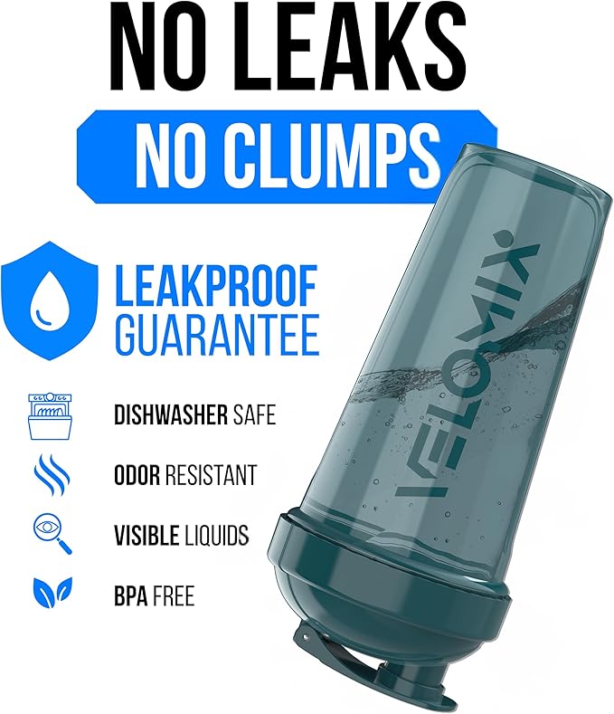 VELOMIX -4 PACK 28 Oz Protein Shaker Bottle for Protein Mixes -4x Wire Whisk | Leak Proof Shaker Cups for Protein Shakes | Large, Stackable Protein Shaker Bottle Pack | Dishwasher Safe (A4) Fresh Move