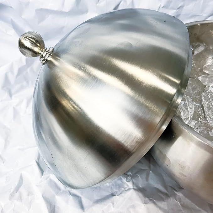 Ice Bucket with Lid Double Insulation Stainless Steel Ice Container Storage Box Household Kitchen Barrel Restaurant Bar Tableware Accessories