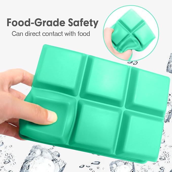 Excnorm Silicone Ice Cube Trays 3 Pack - Large Size Silicone Ice Cube Molds with Leak Proof Removable Lid Square Ice Cube Tray And BPA Free for Cocktail,Whiskey, Stackable Flexible Ice