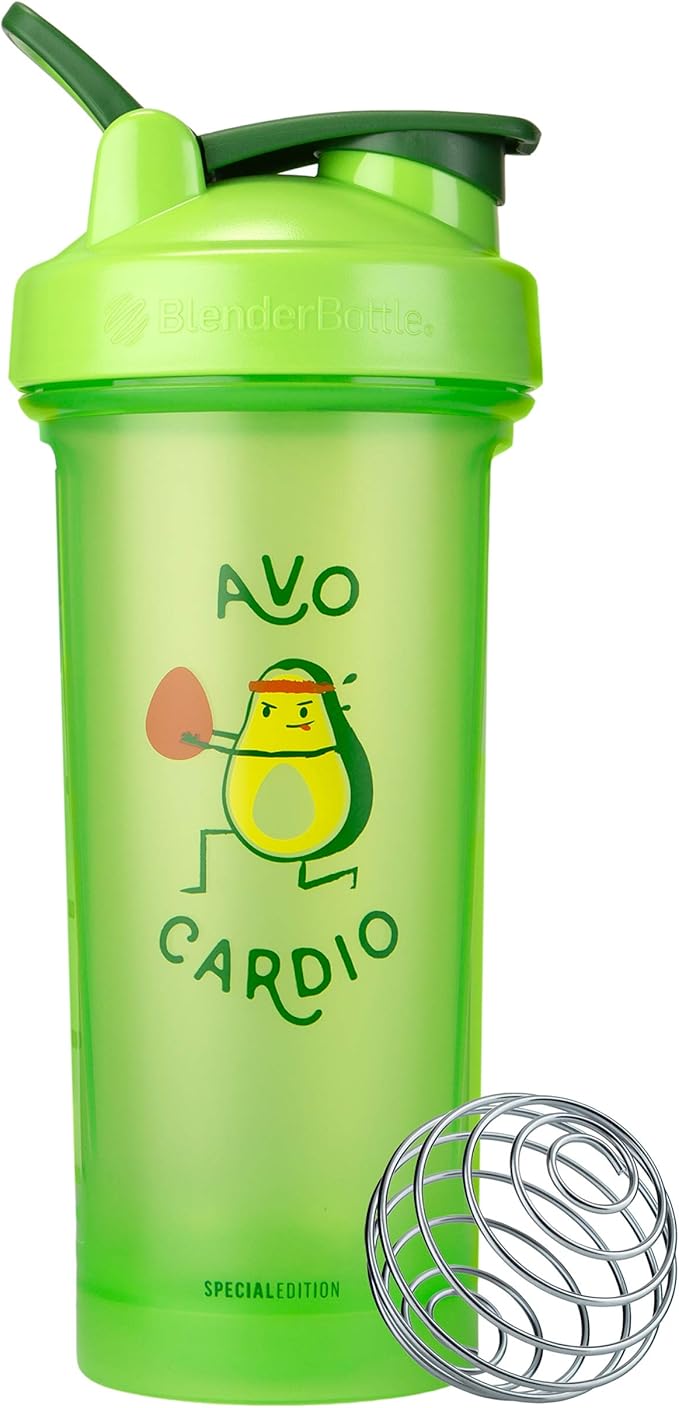 BlenderBottle Just for Fun Classic V2 Shaker Bottle Perfect for Protein Shakes and Pre Workout, 28-Ounce, Avo Cardio