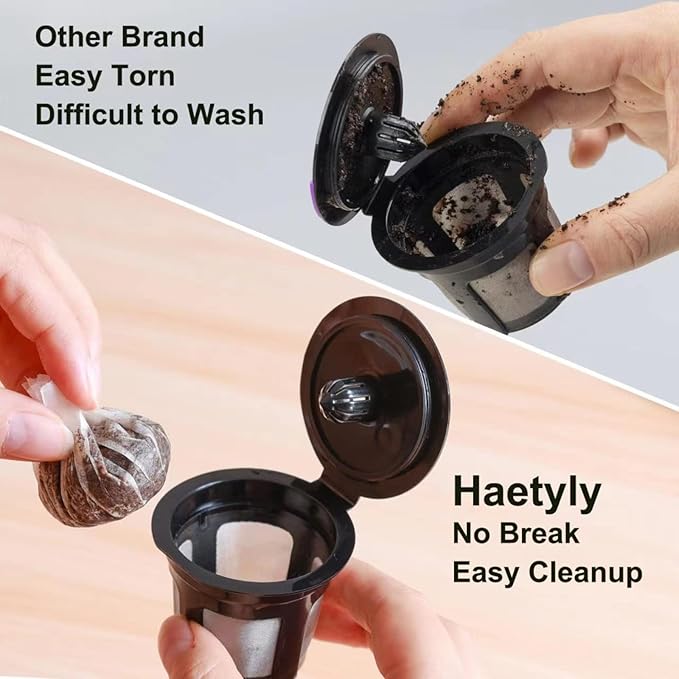 Haetyly 300 Count Disposable Coffee Paper Filters Compatible with Keurig Single Serve 1.0 and 2.0, Fits All Brands Reusable K Cup Filters